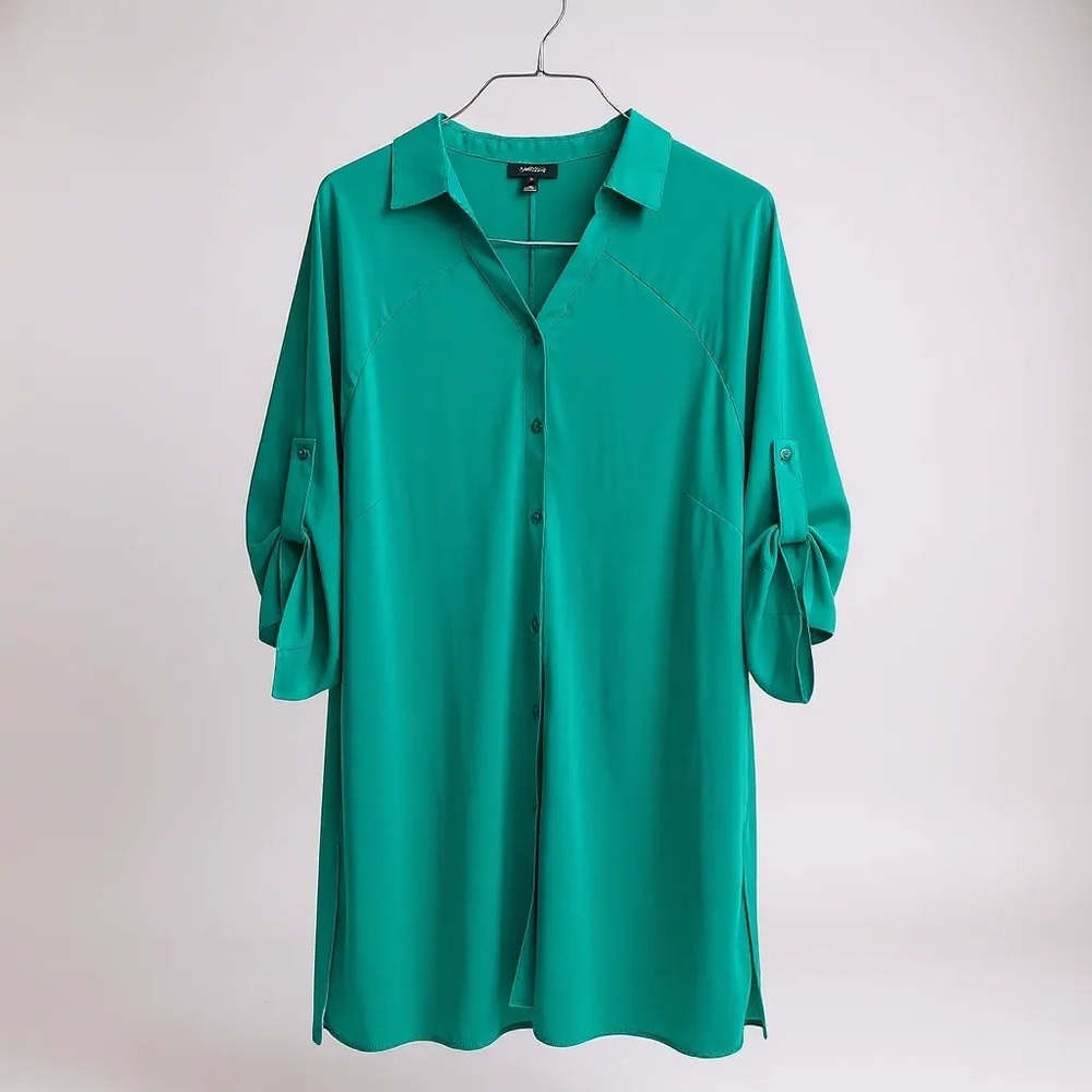 Women’s Alfani Turquoise Tunic. 3/4 Sleeves. Size L.